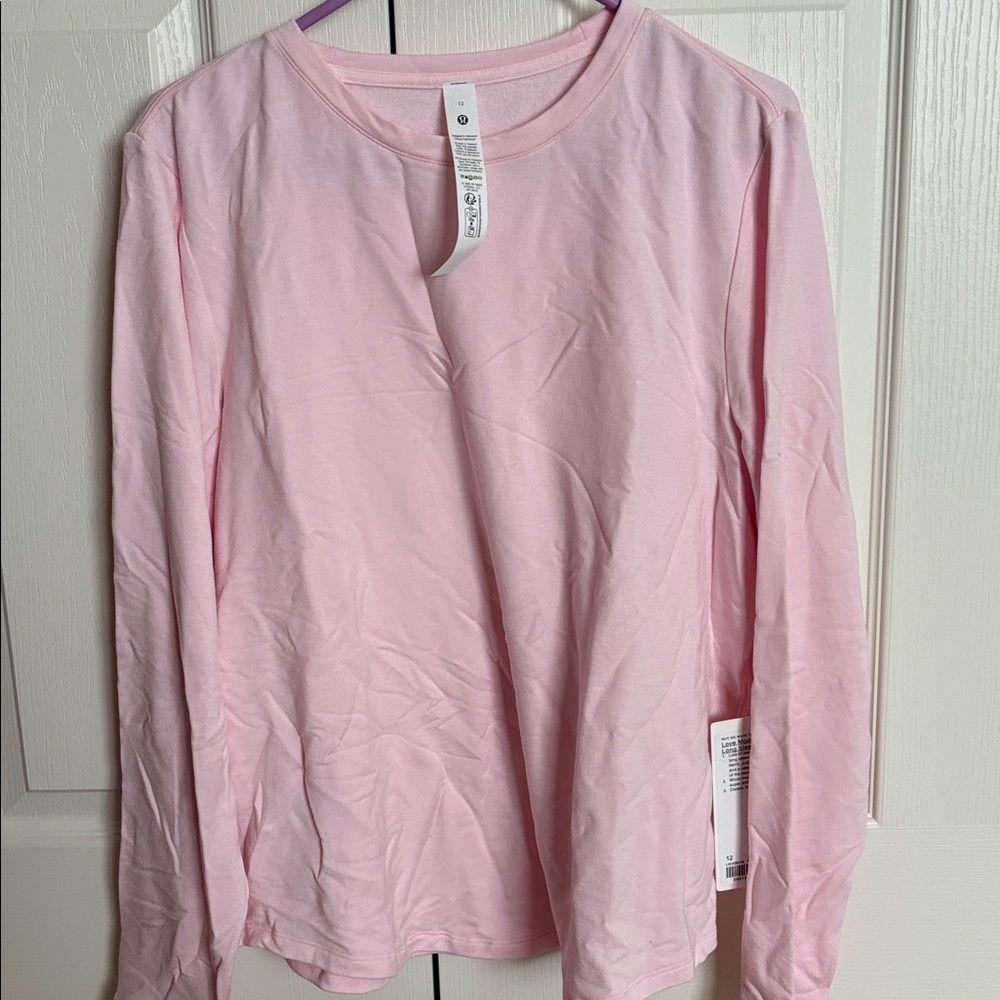 NWT Lululemon Athletica Light Pink Love Long Sleeve Top